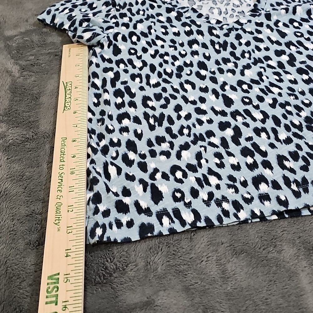 LOFT Animal Print Tee Blue Cotton Size M - Picture 6 of 6